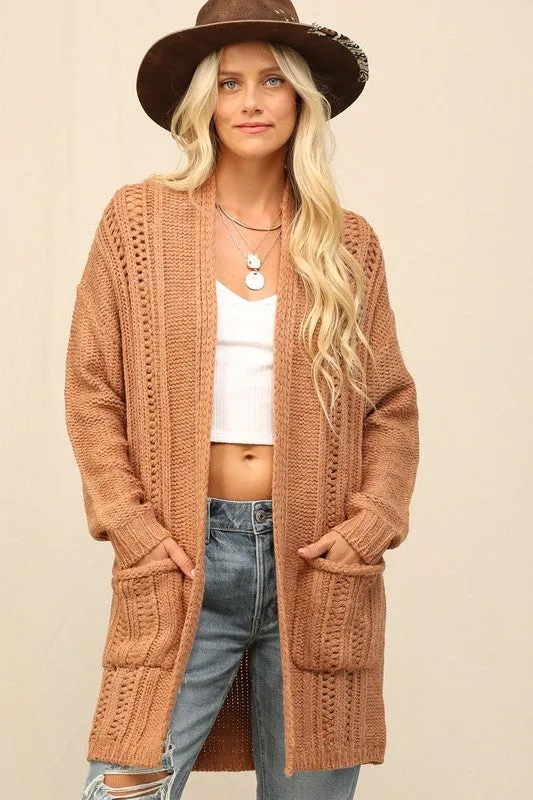 45060 Soft Knit Long Cardigan