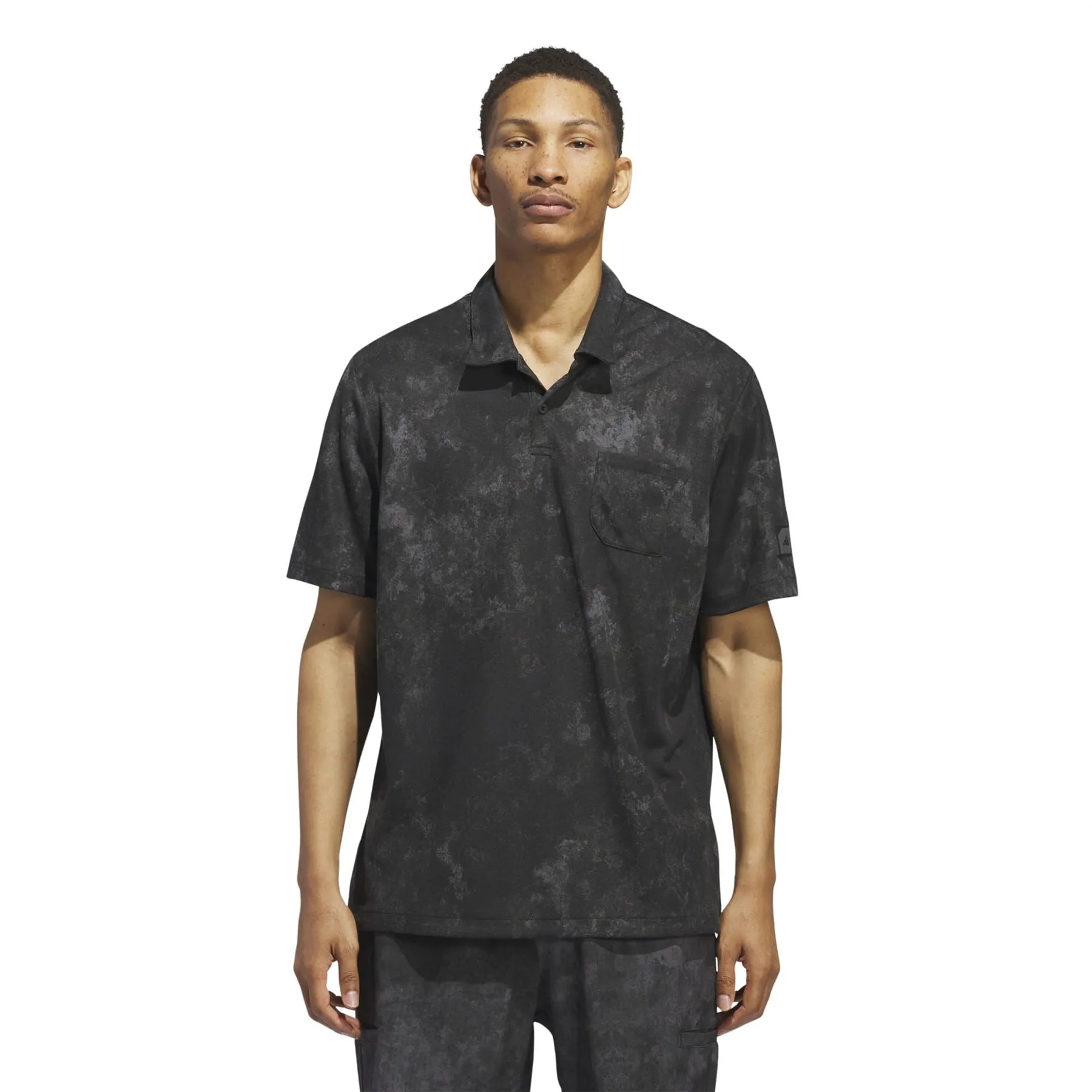 Adicross Polo Print Design with Chest Pocket Black - SS24