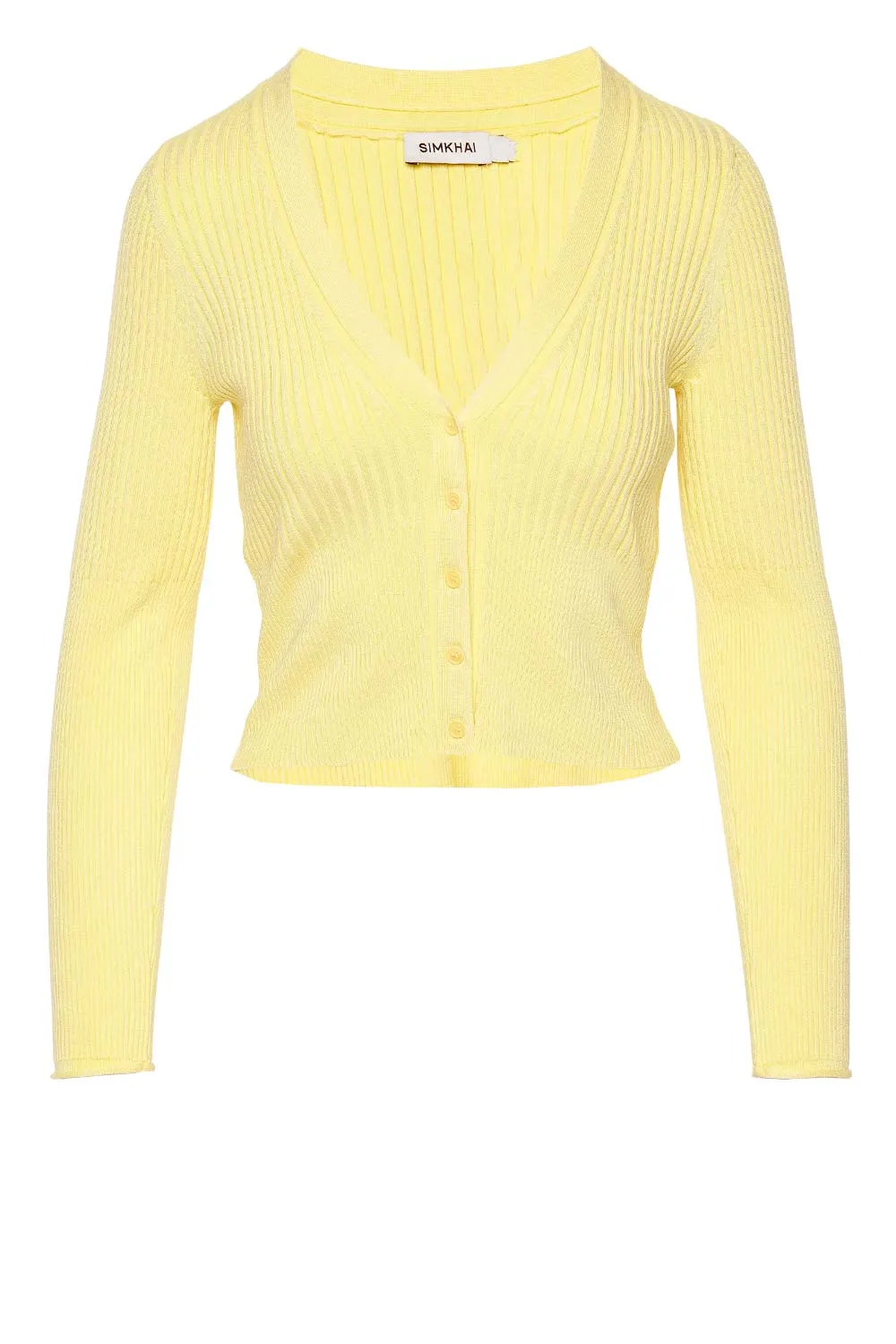 Ailany Sulfur Shrunken Rib Knit Cardigan