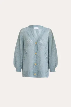 Alora Pointelle Linen Cardigan