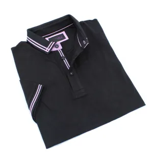 Black Polo With Pink Trim Design