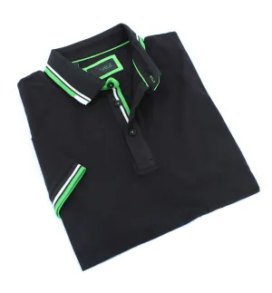 Black Polo With White And Green Trim