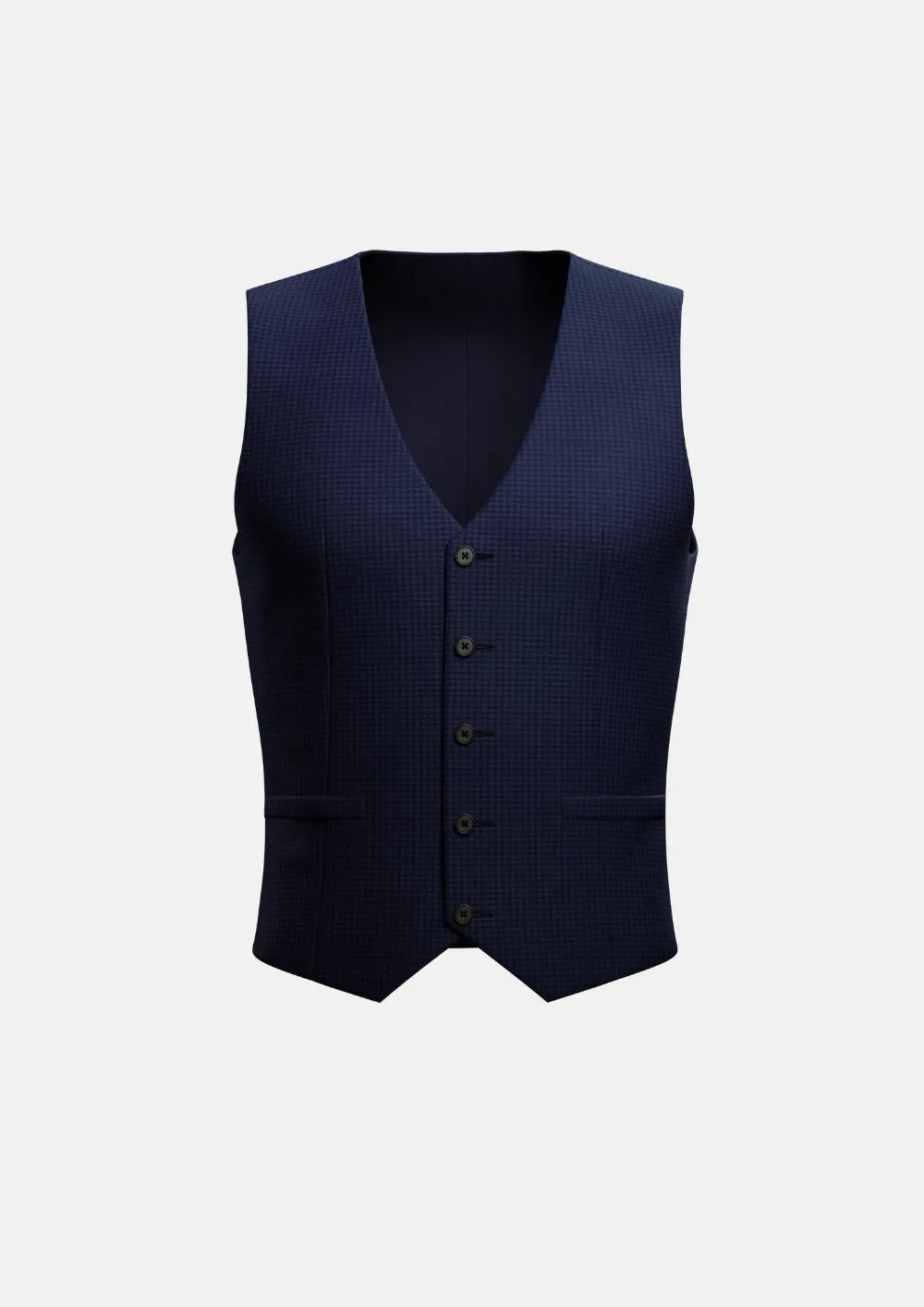 Blue Microcheck Vest