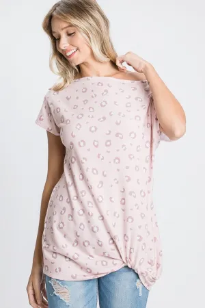 By the Beach Pink Top with Twist Front