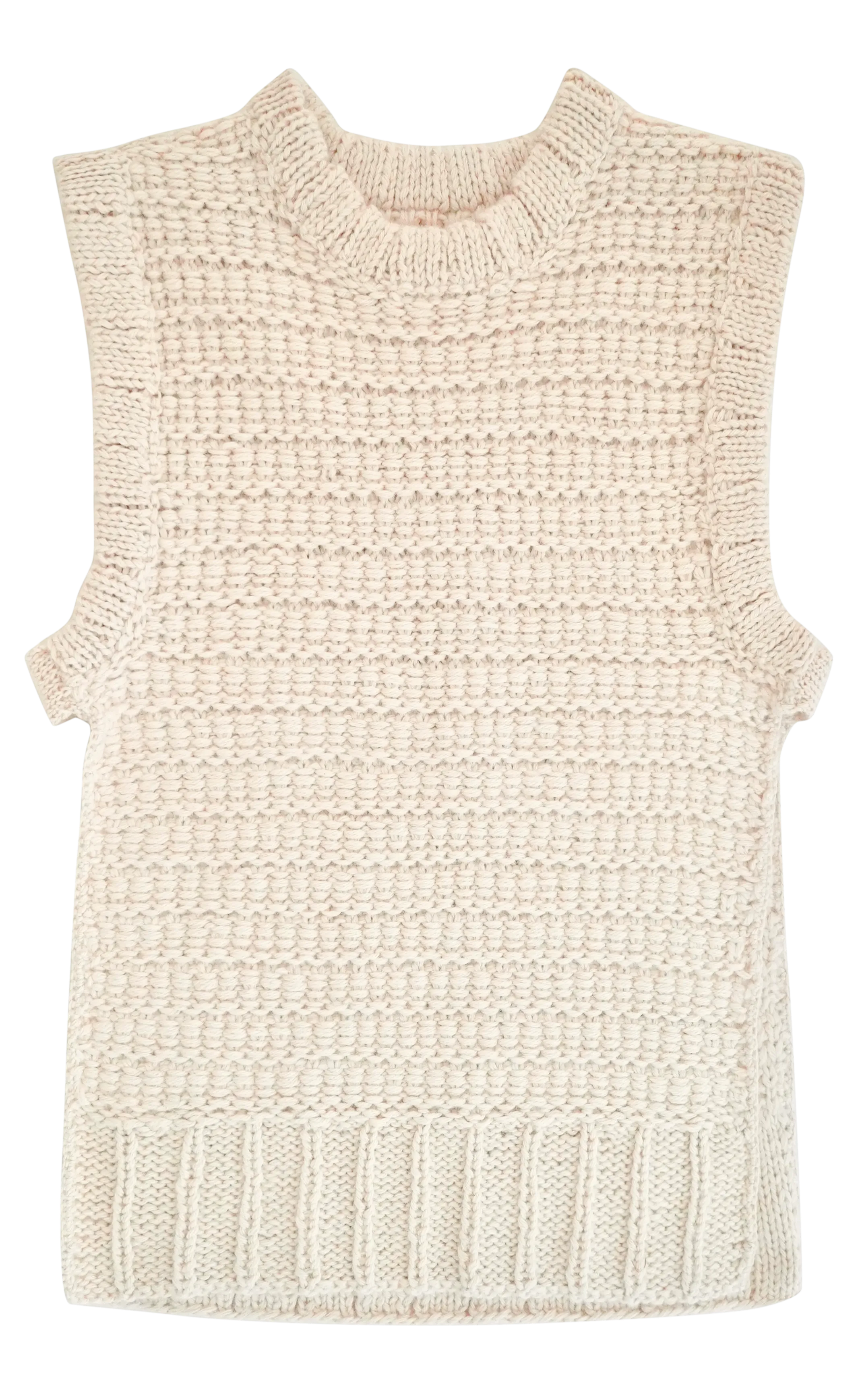 Carmel Open Side Knit Vest in Snow