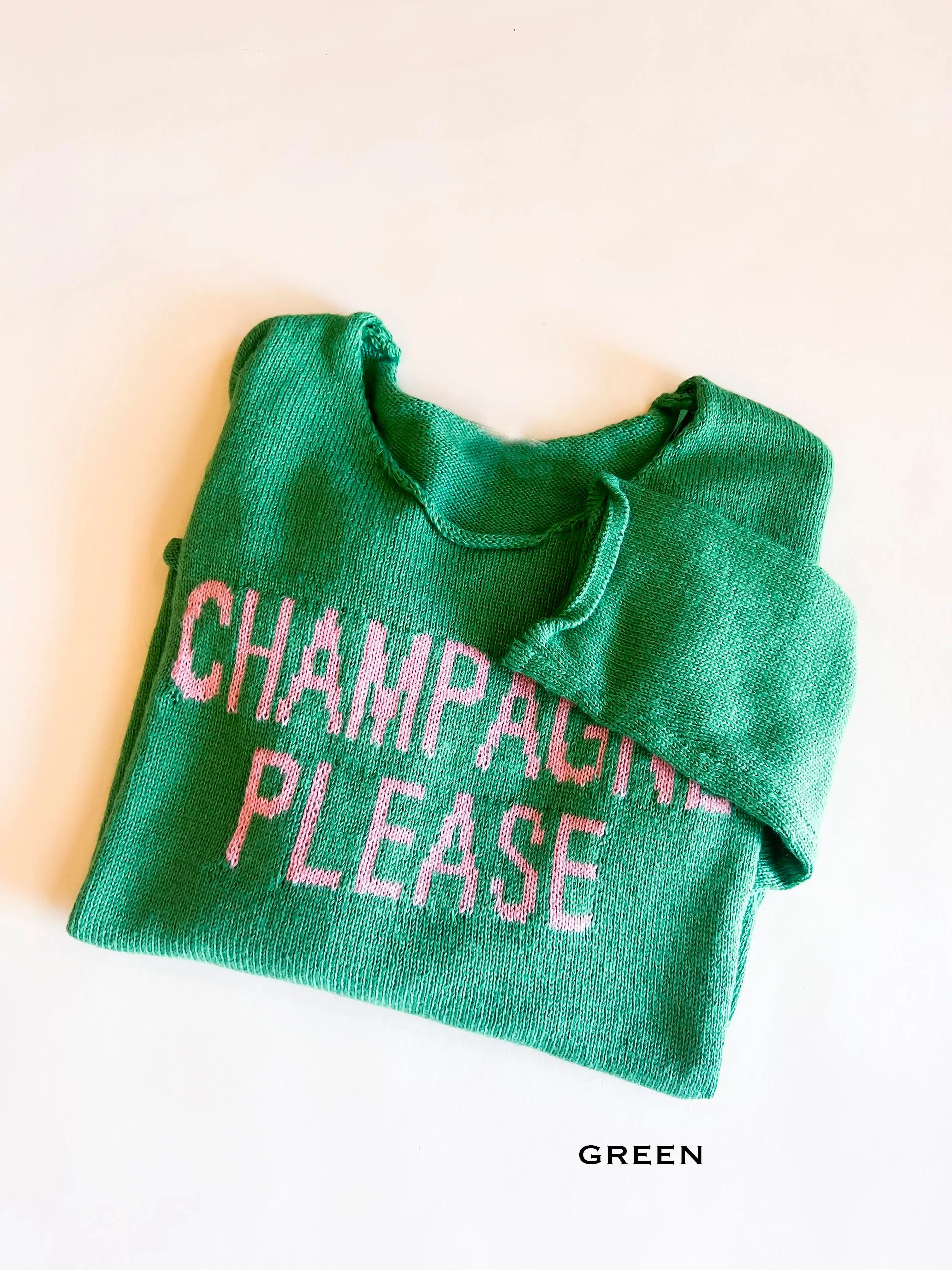 Champagne Please Sweater | Bachelorette Party Gift | Brunch and Mimosa Knit Shirt