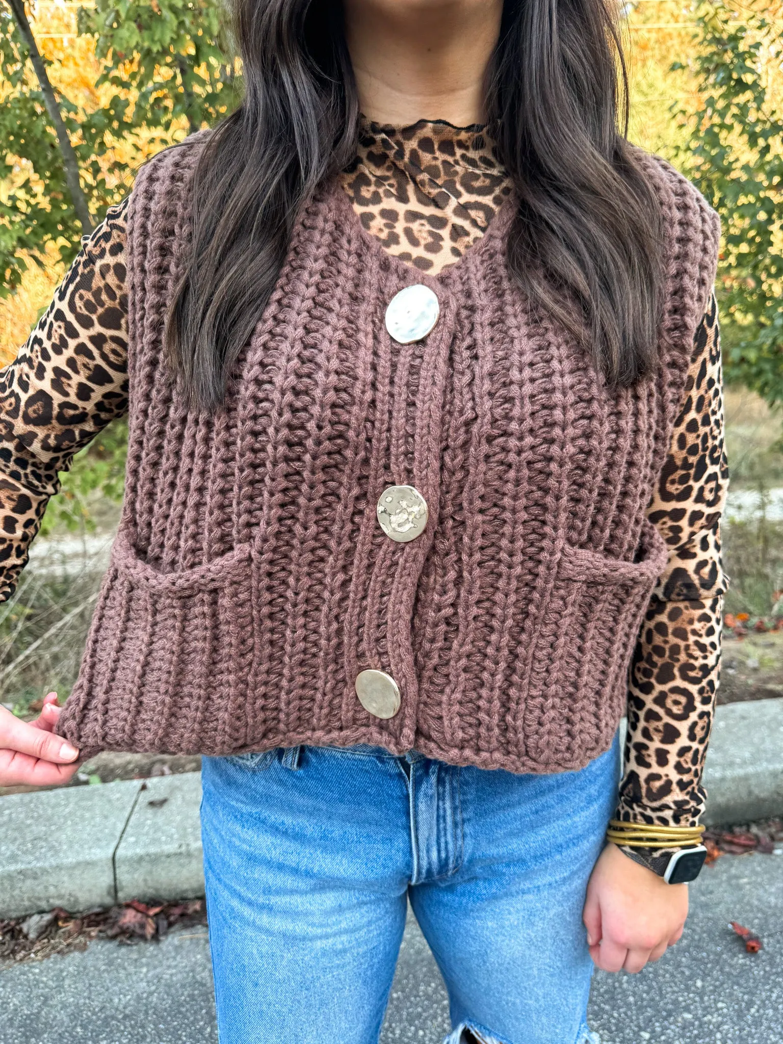 Chunky Brown Sweater Vest