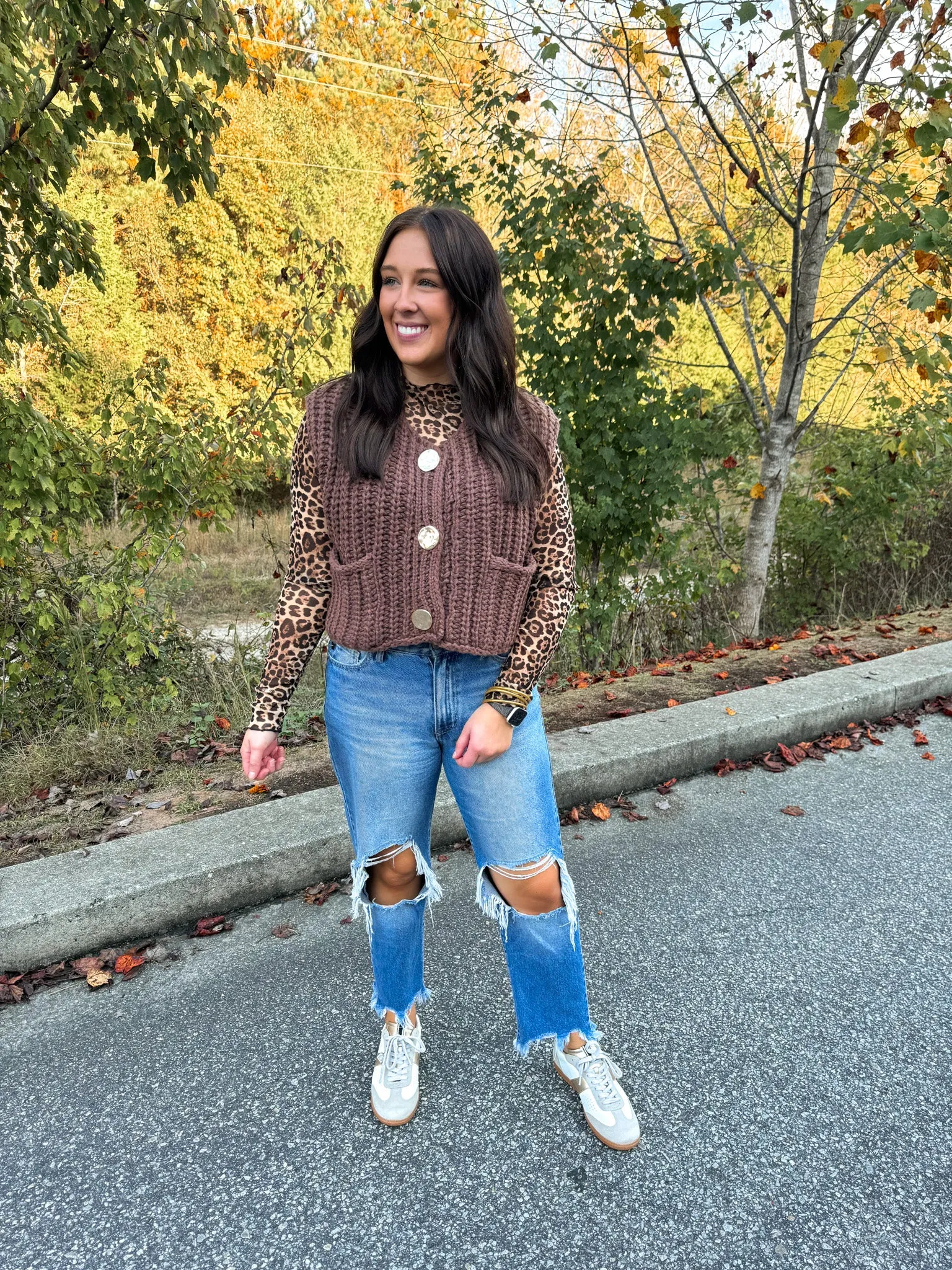 Chunky Brown Sweater Vest