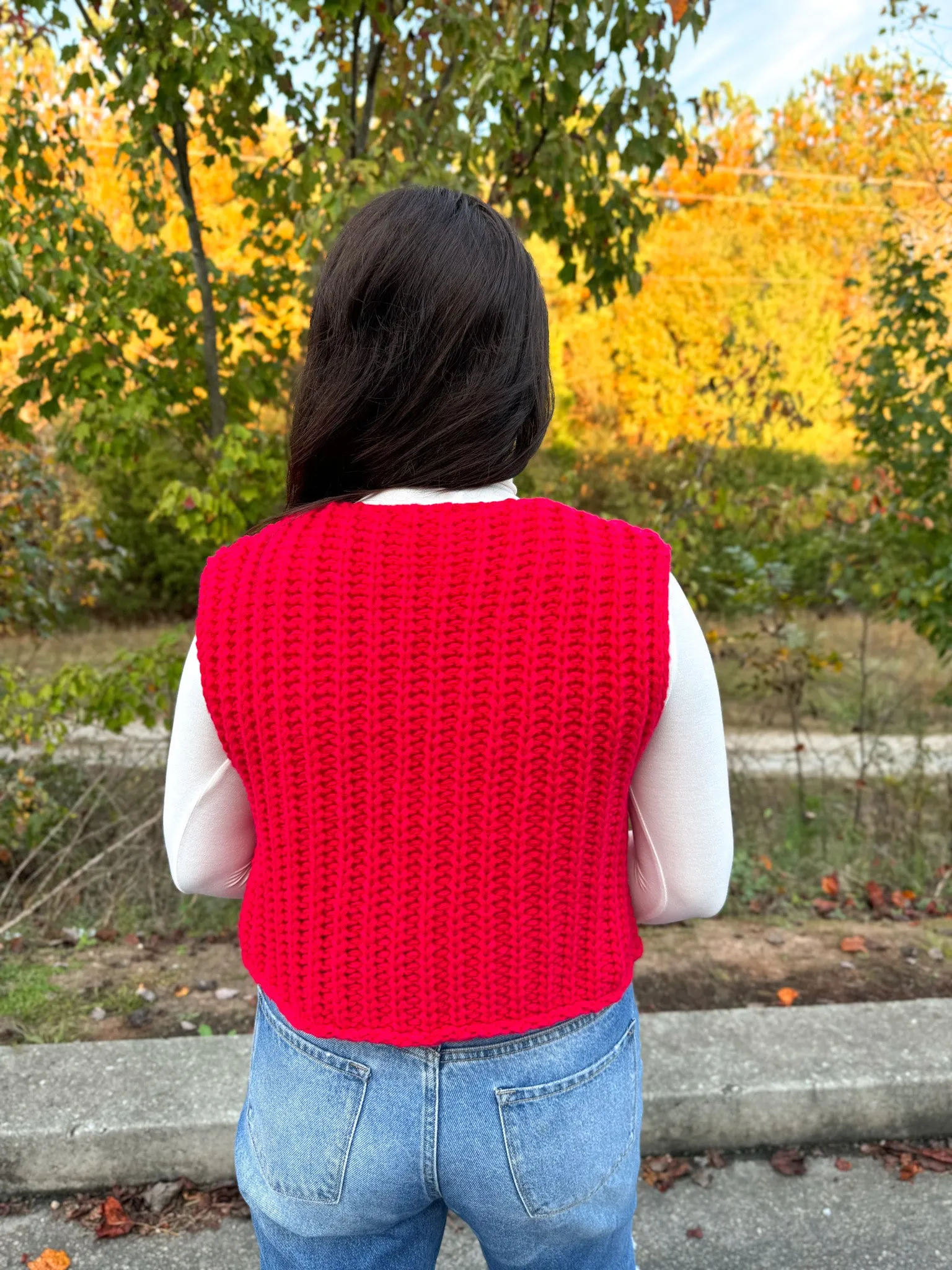 Chunky Red Sweater Vest