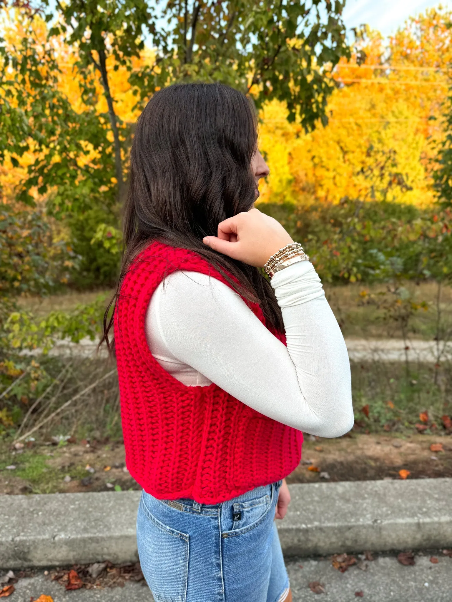 Chunky Red Sweater Vest