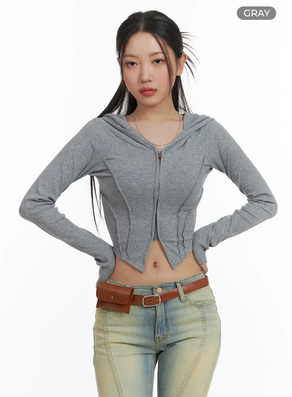 Cropped Zip-Up Hoodie CA416