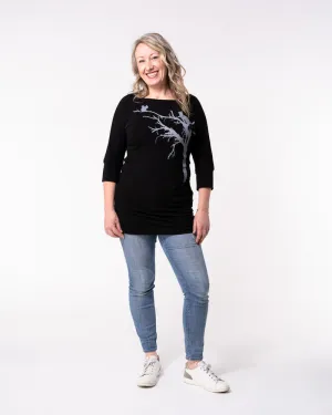 Dania Tunic - Cat and Squirrel - Black - Sale