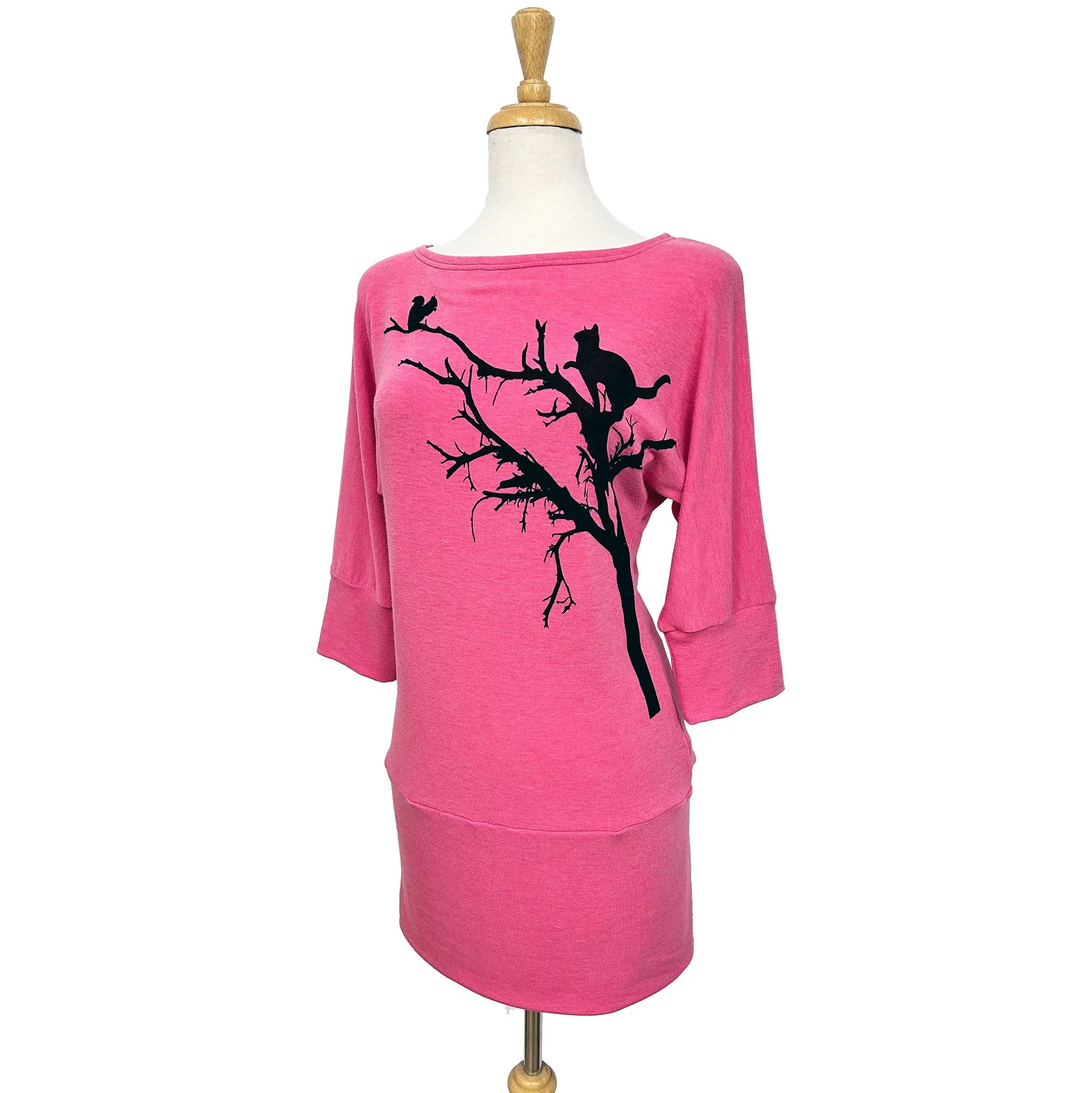 Dania Tunic - Cat and Squirrel - Pink - Sale