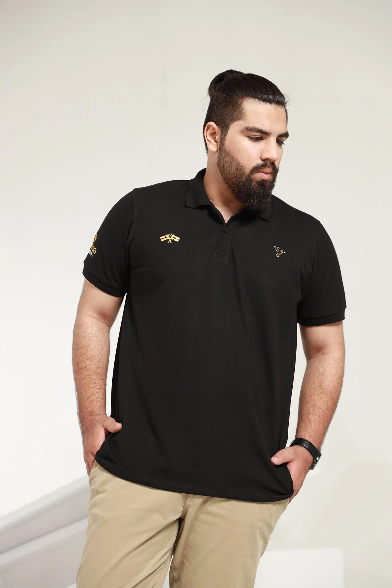 Dapper Black Polo (Plus Size) - P21 - MP0010P