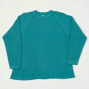 Dubbleworks Heavy Waffle L/S Tee - Turquoise