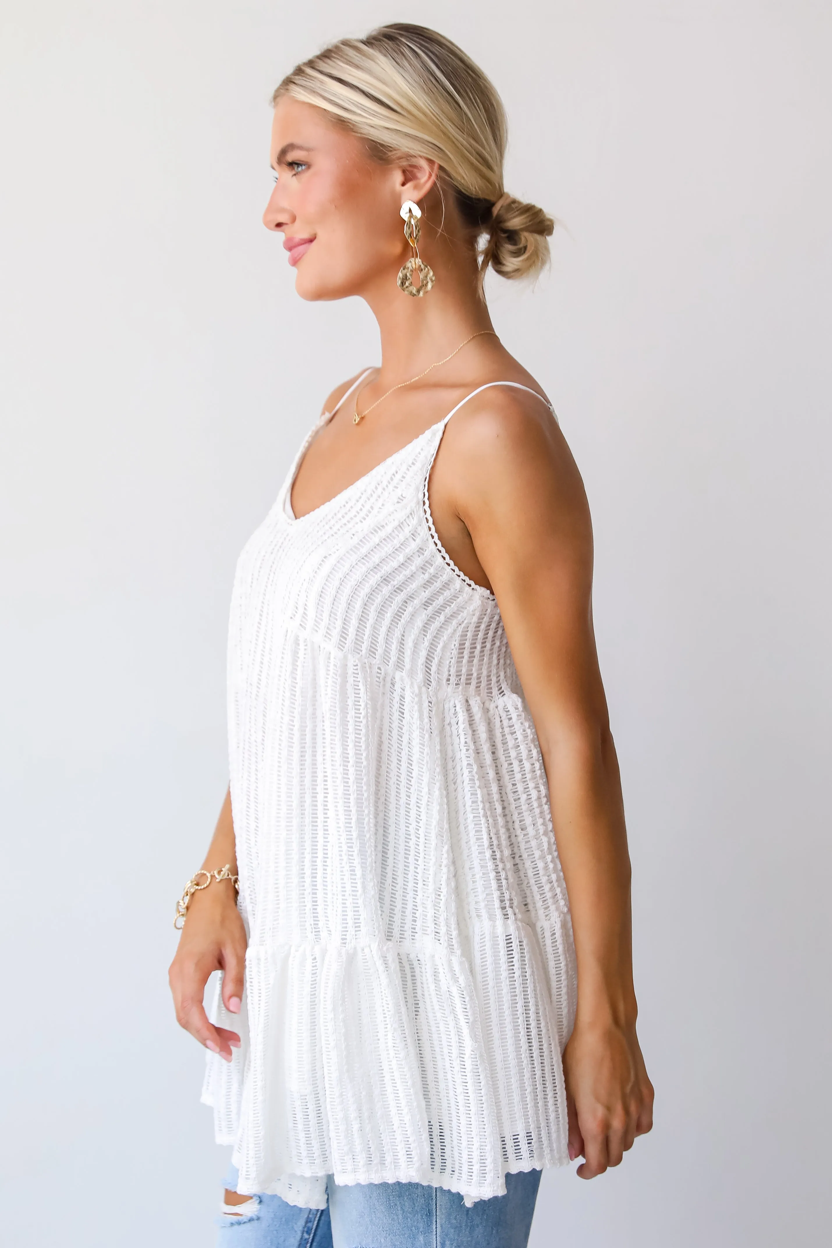 FINAL SALE - Expert Sweetness White Crochet Knit Tunic