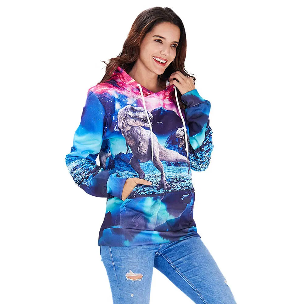 Galaxy Dinosaur Funny Hoodie