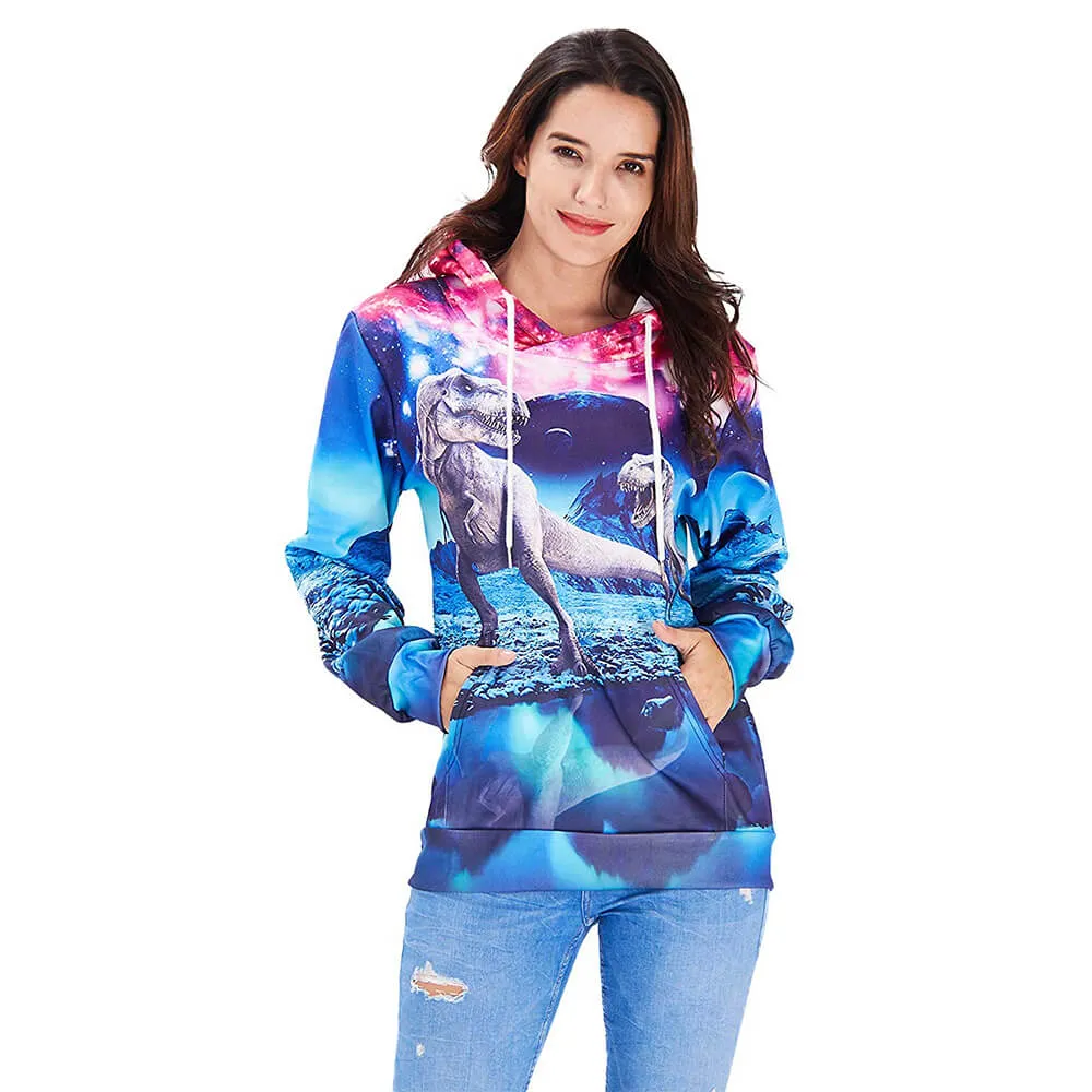 Galaxy Dinosaur Funny Hoodie