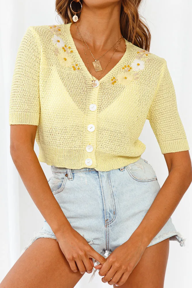 Gone Girl Knit Cardigan Lemon