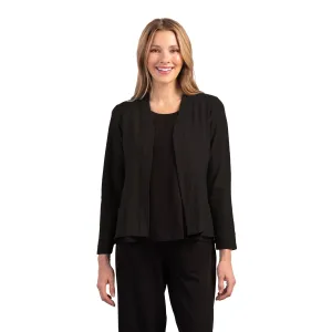 Habitat's  "Travel Core" Short Open Front Cardigan in Black - 55930-BK