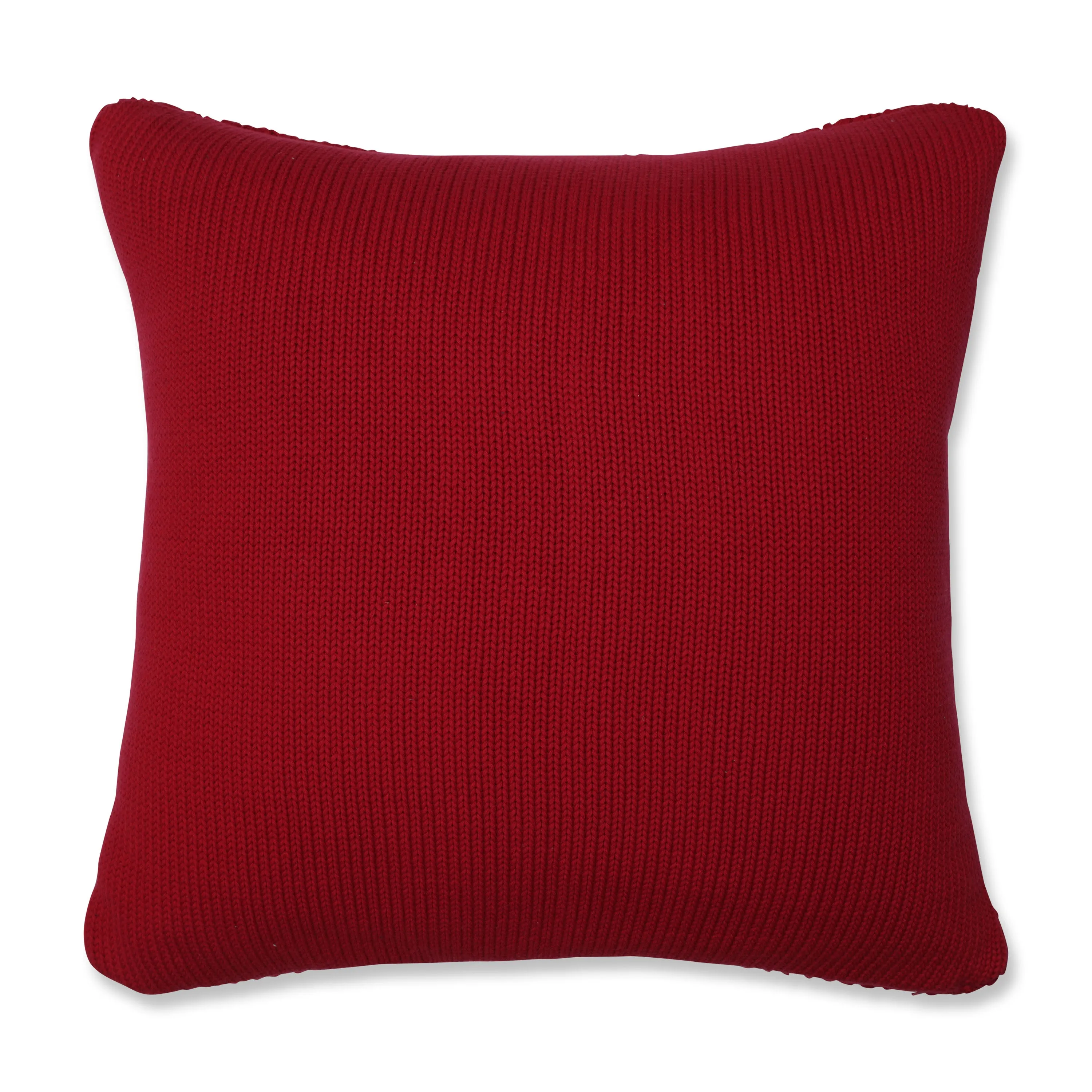 Indoor Basketweave Red 18-inch Throw Pillow