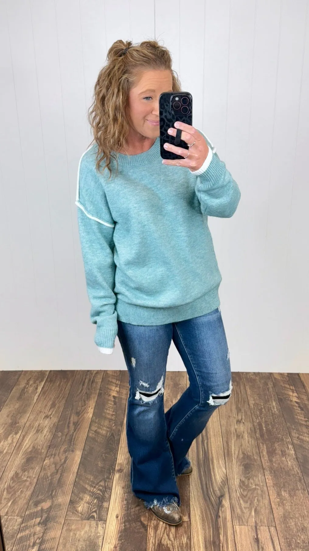 Jade Dreamy Contrast Pullover Sweater (SM-XL)