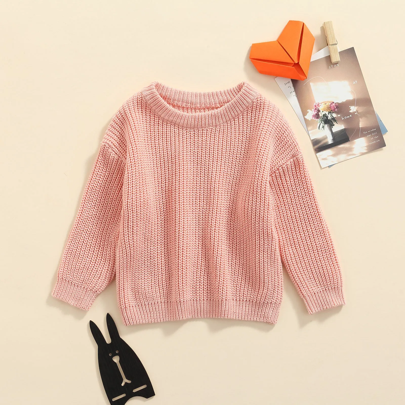 Juno - Baby & Toddler Chunky Knit Sweater , Sweet Pink