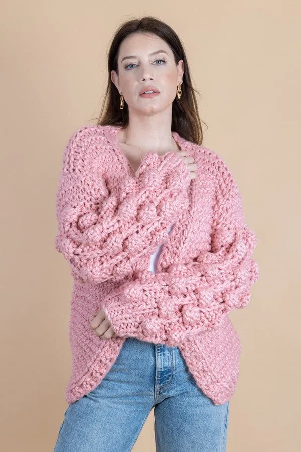 Knit Cardigan With Bauble Sleeves