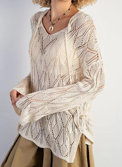 Leaf Sweater Tunic Top | Natural