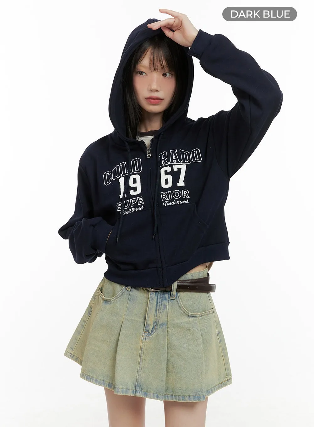 Lettering Zip-Up Hoodie CG426