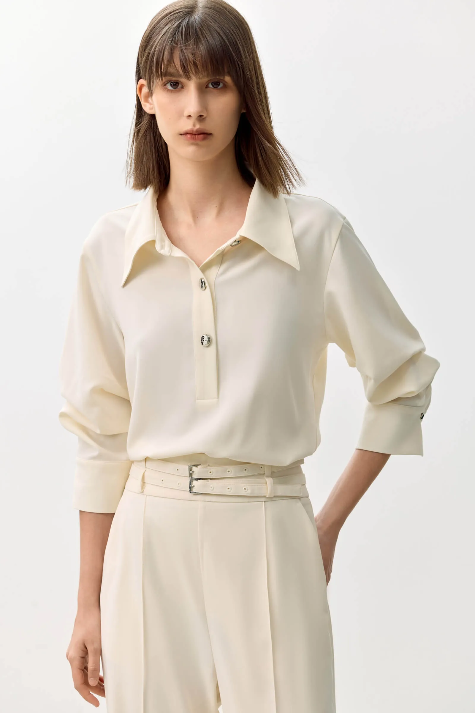 LILY Classic Polo Chiffon Blouse