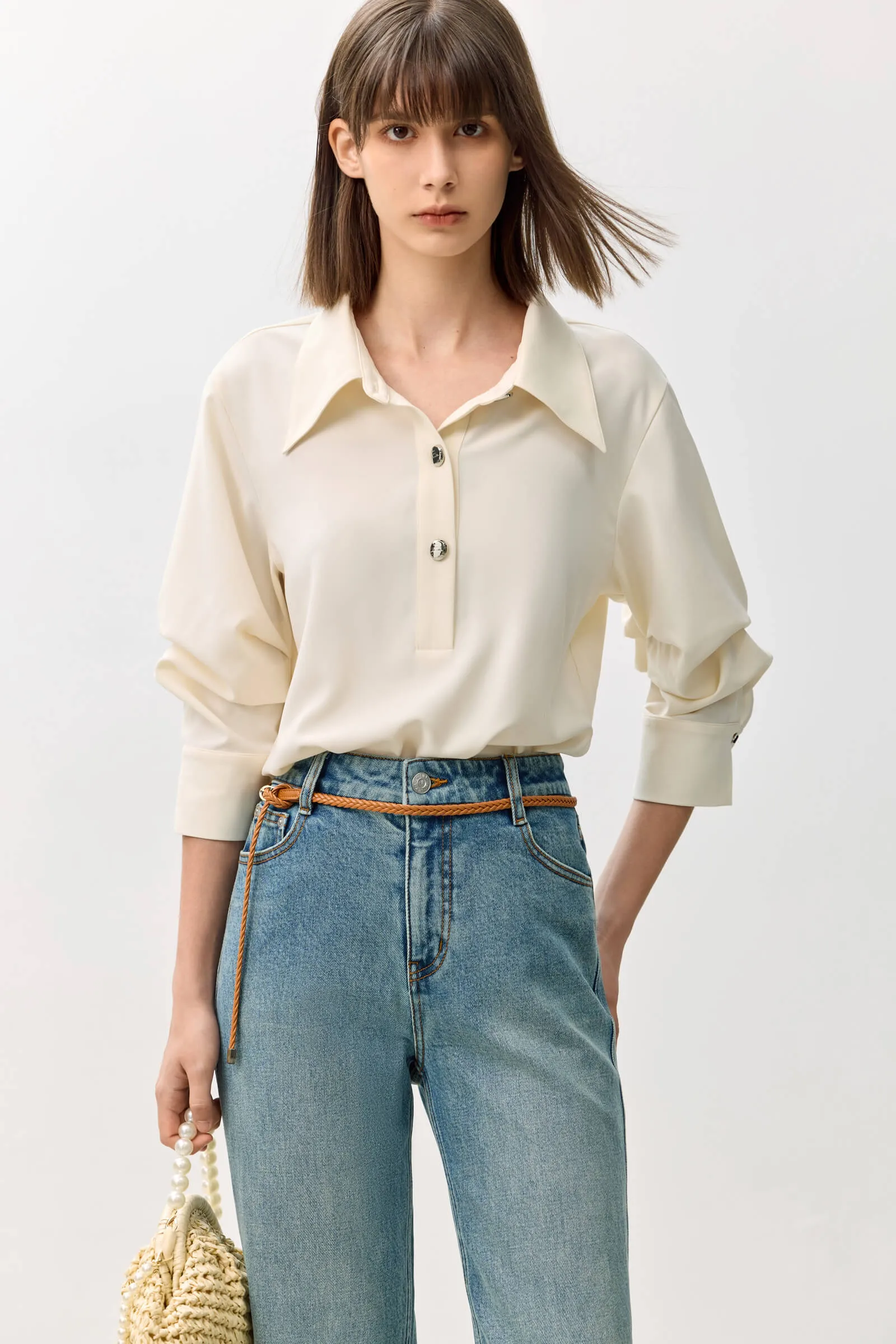 LILY Classic Polo Chiffon Blouse