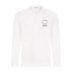 Long Sleeve Smart Cotton Polo shirt - White