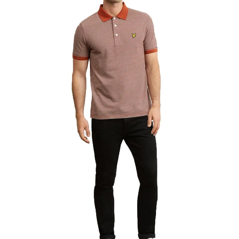 Lyle And Scott Feeder Stripe Polo Shirt - Brown Spice