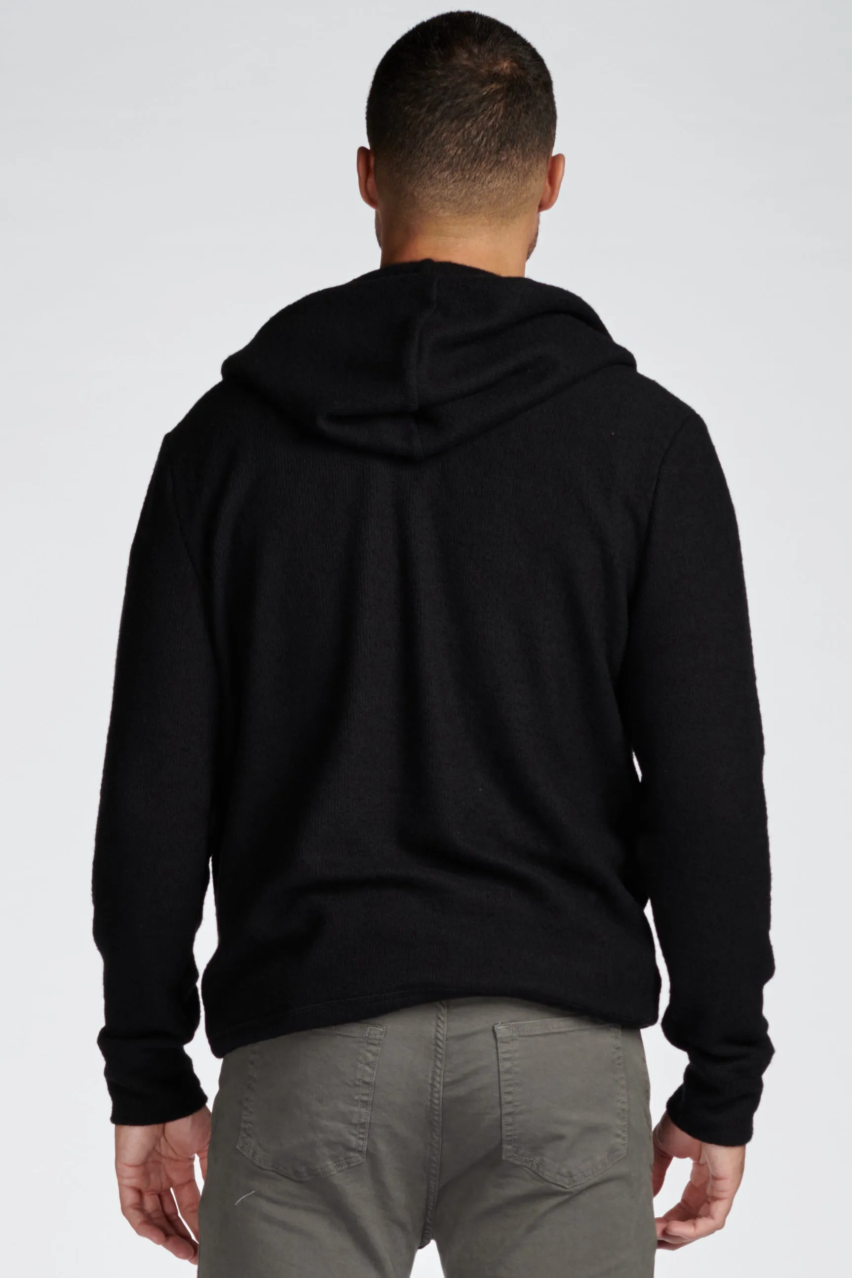 Men's Soft Knit Melange Zip Front Hoodie