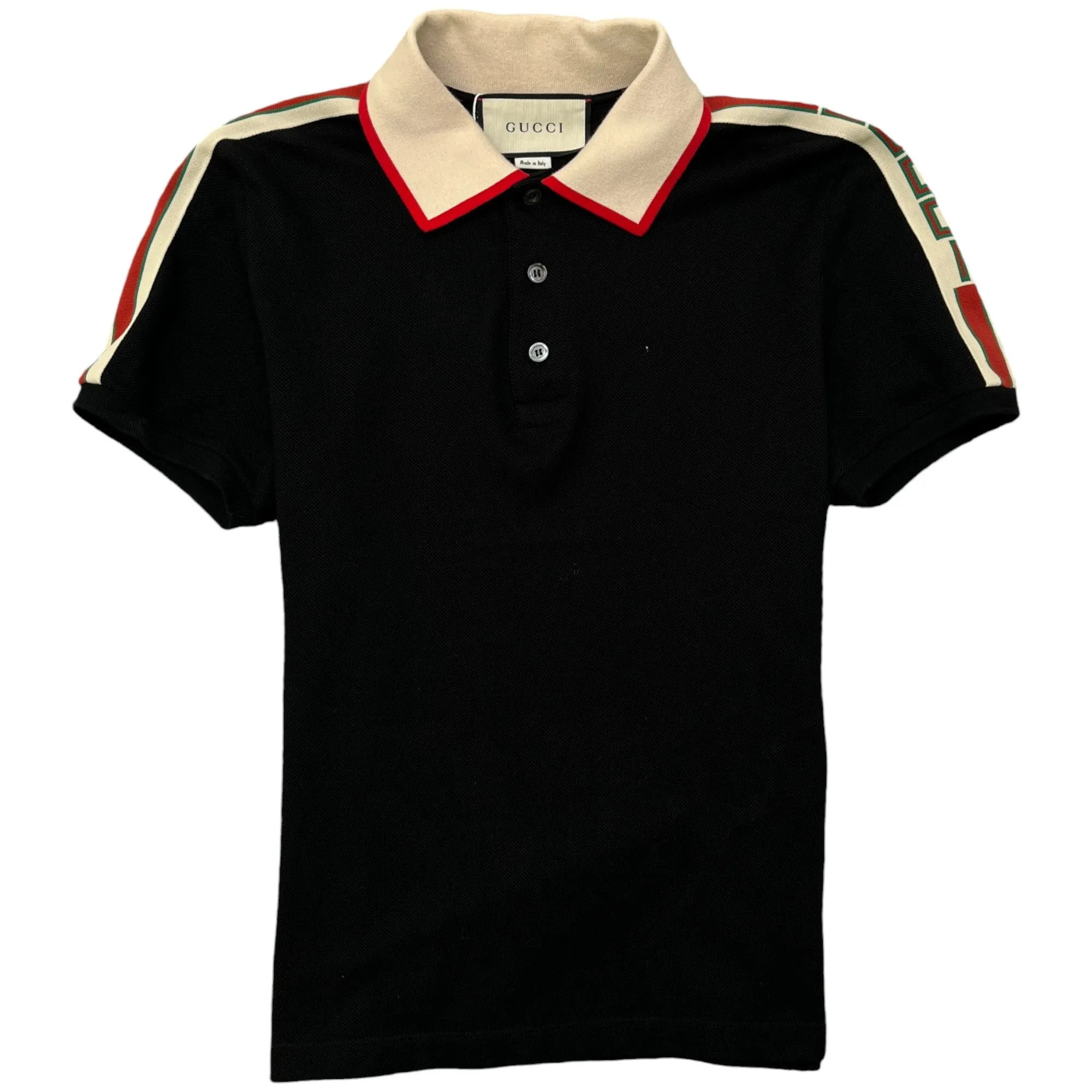 Men's Tape Logo Polo Shirt Black Size S