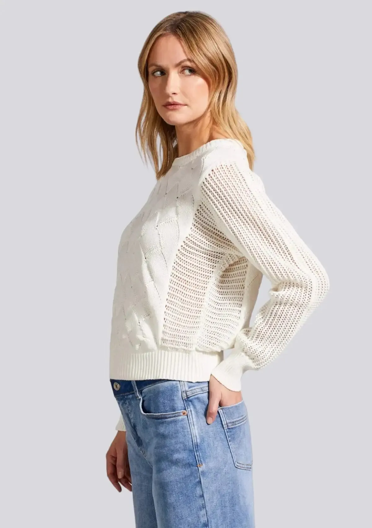 Mya Long Dolman Sleeve Sweater - Eggshell