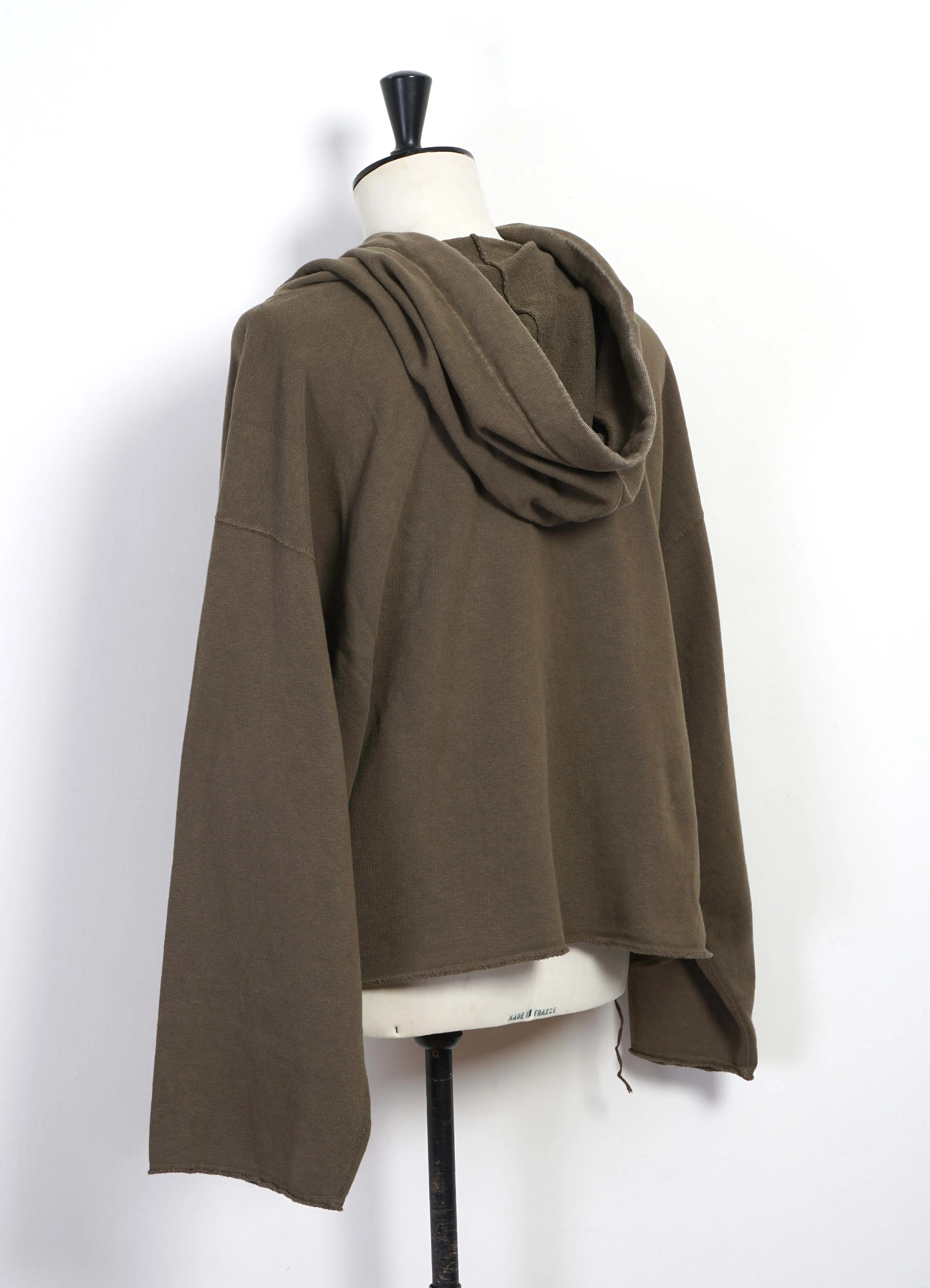 NAMAZU | Knit Feather Hoodie | Khaki