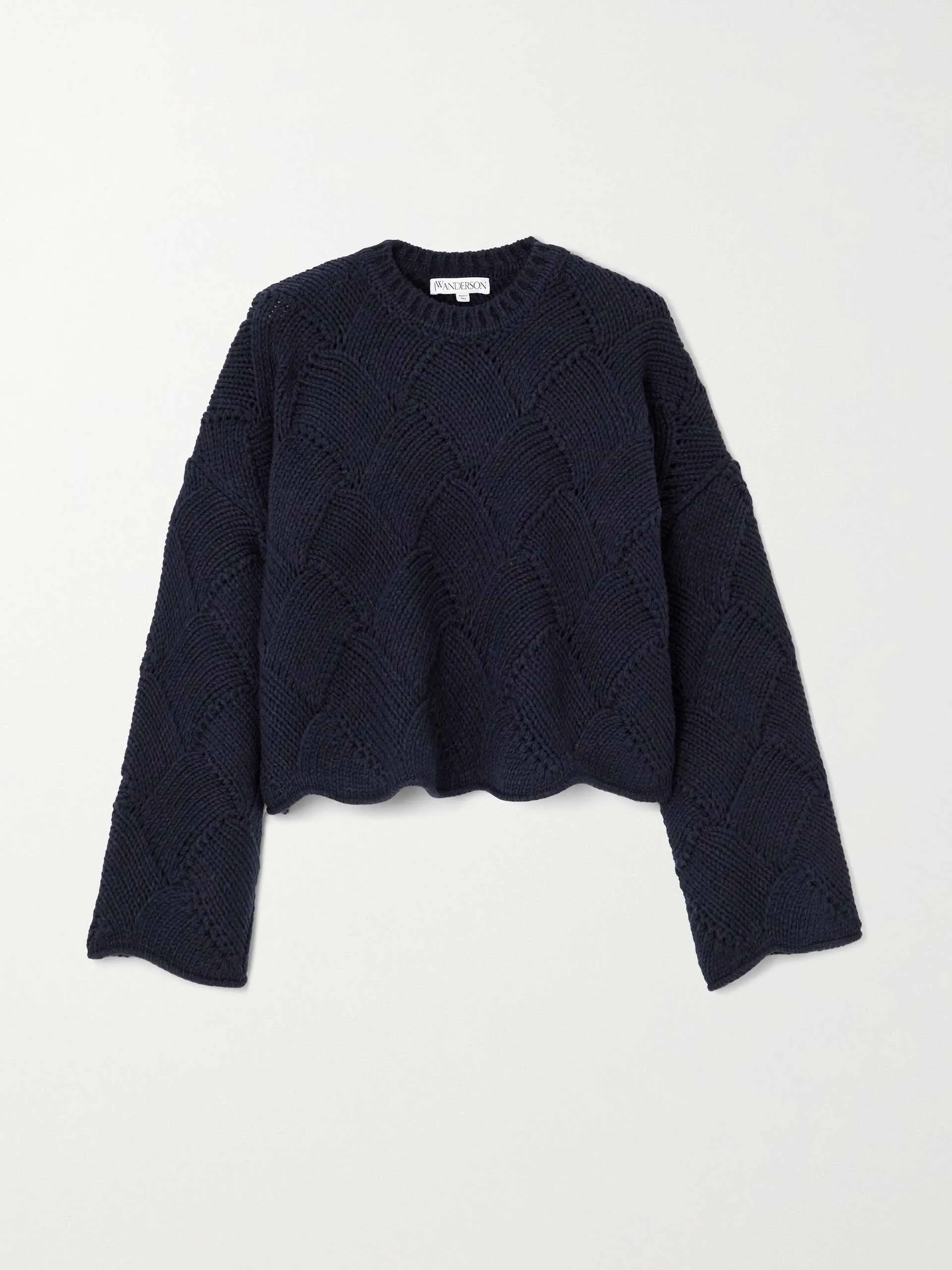 Navy wool-blend sweater