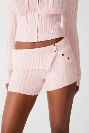 Nolan Cable Cloud Knit Mini Short - Rose Quartz