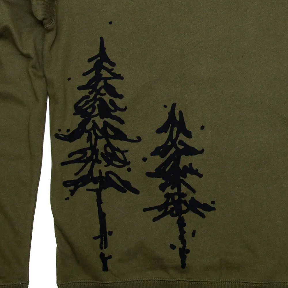 Pine Trees French Terry Zip Hood