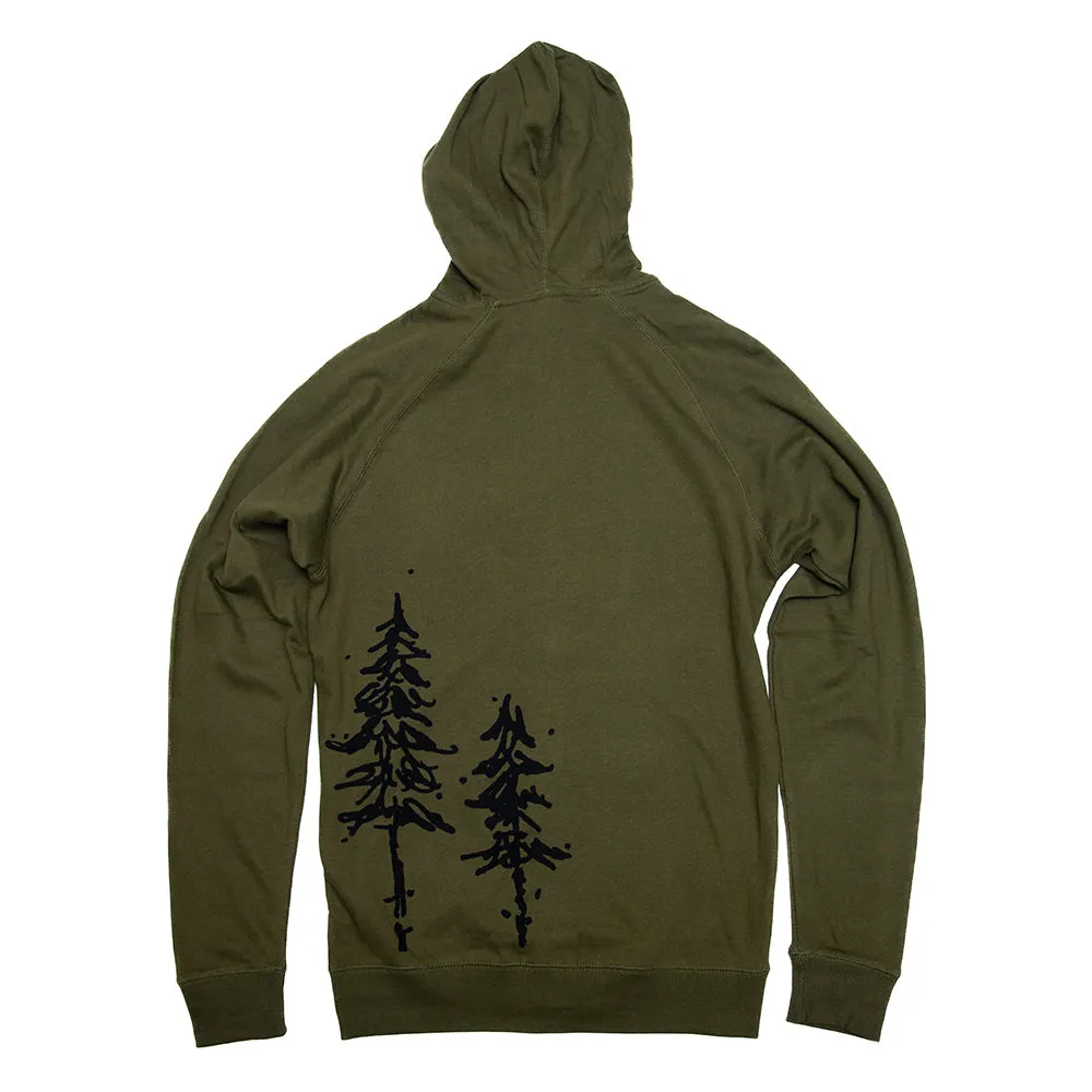 Pine Trees French Terry Zip Hood