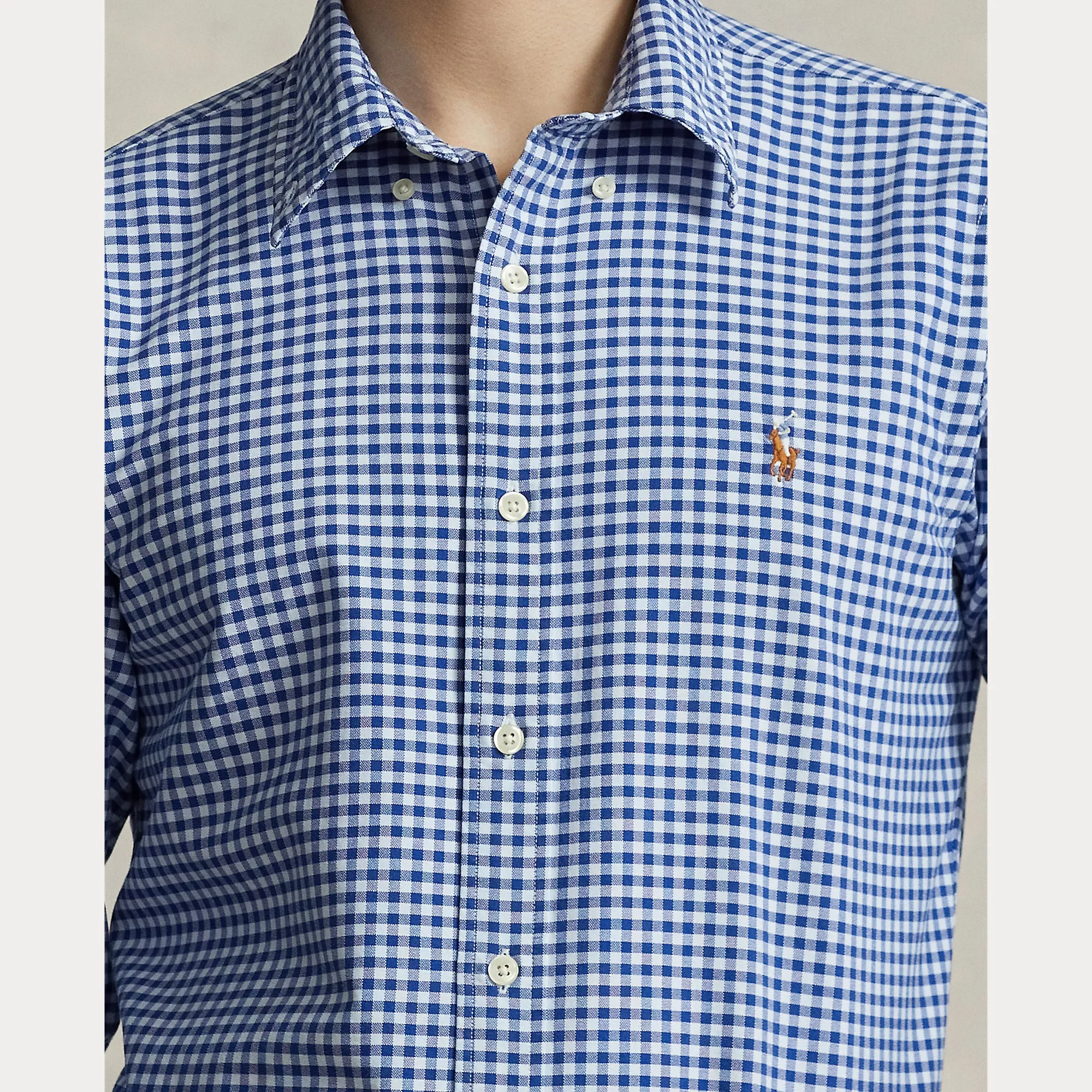 Polo Ralph Lauren Custom Fit Gingham Oxford Shirt - Blue