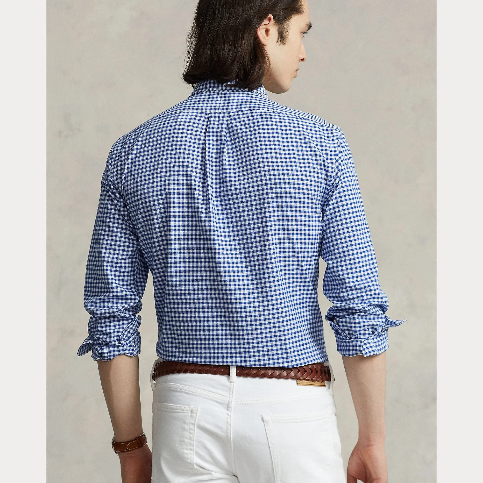 Polo Ralph Lauren Custom Fit Gingham Oxford Shirt - Blue