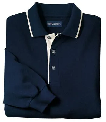 Port Authority - Long Sleeve Pique Knit Sport Shirt with Tipped Trim.  K305