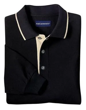 Port Authority - Long Sleeve Pique Knit Sport Shirt with Tipped Trim.  K305