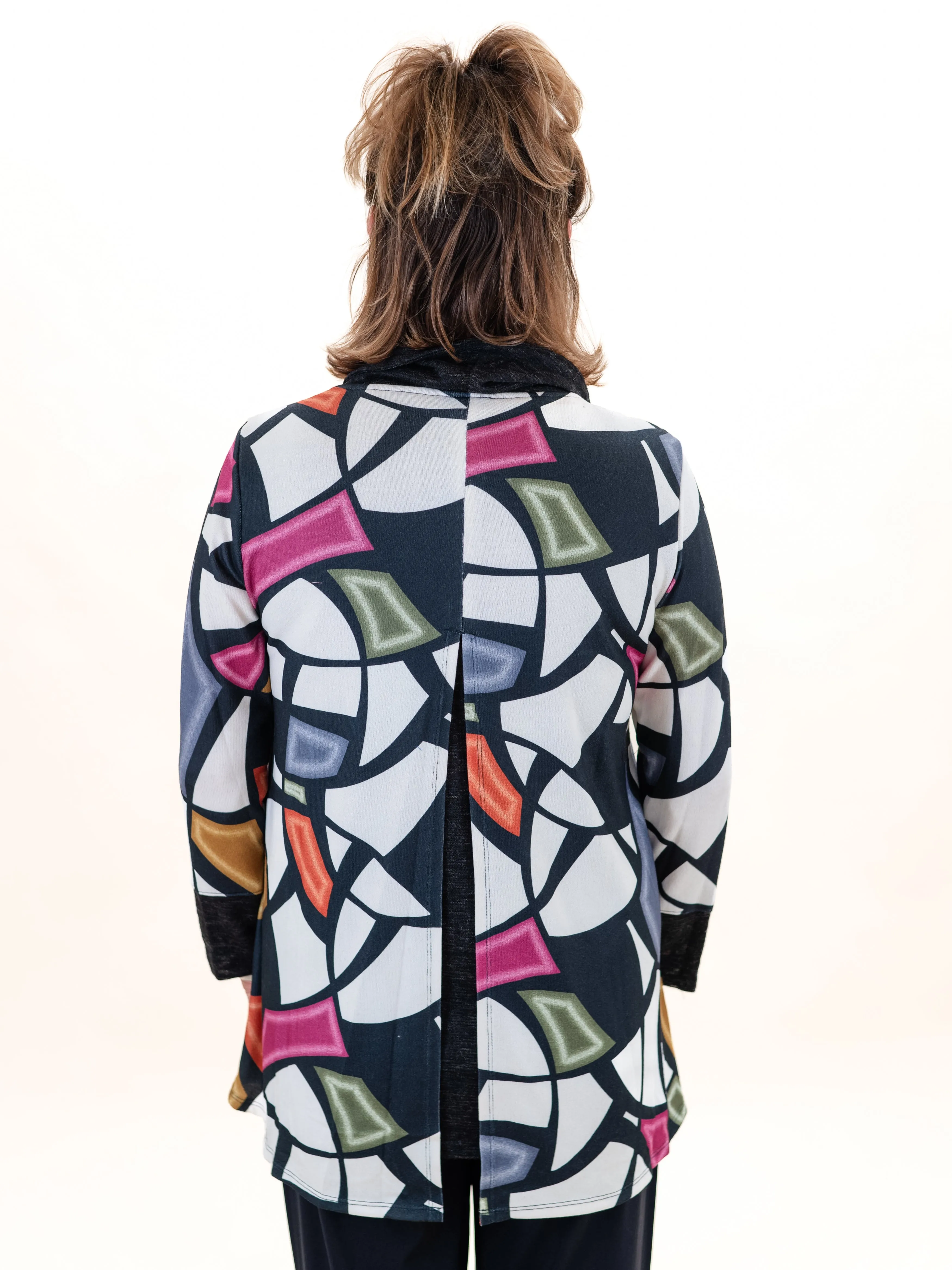 Printed Brushed Knit Double Layer Tunic by Ali Miles