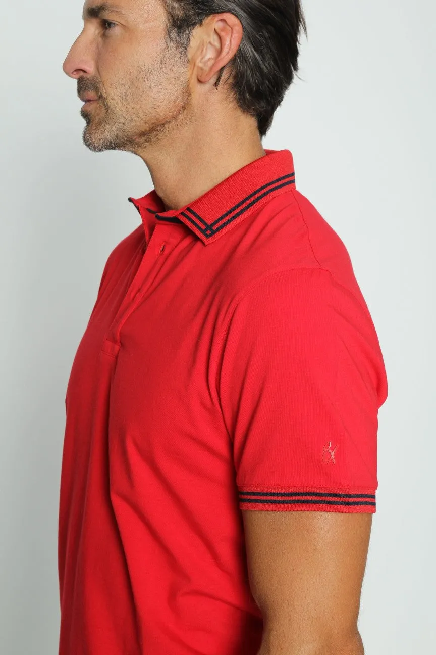 Red Polo With Black Trim