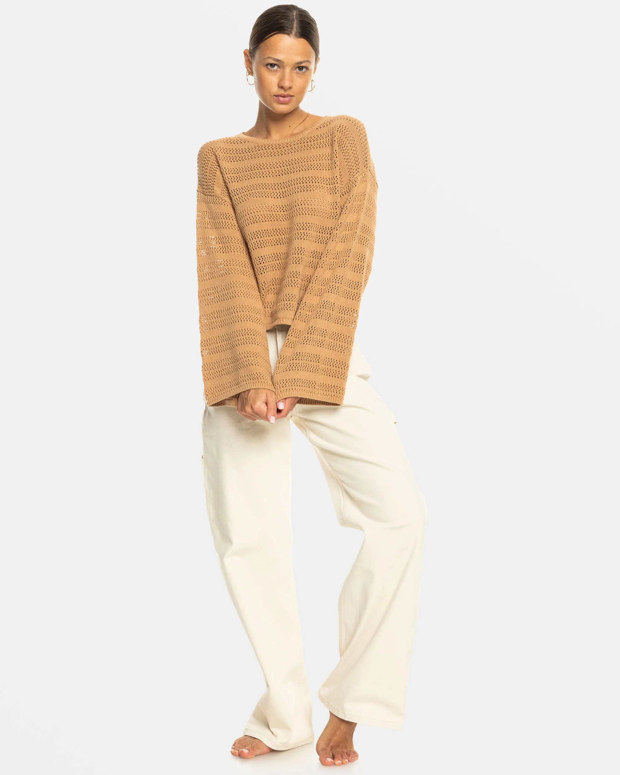 Salt Siren Crew Neck Sweater - Camel