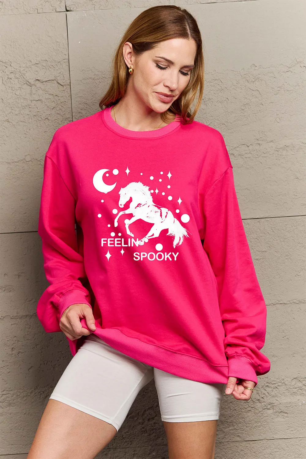 Simply Love Full Size Graphic Drop Shoulder Sweatshirt